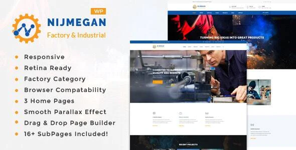 Nijmegan v2.8 Factory and Industrial Business WordPress Theme Download