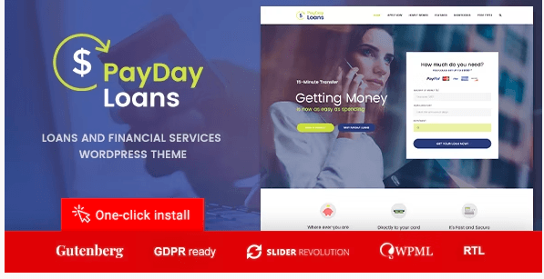 Payday Loans - Banking, Loan Business and Finance WordPress Theme