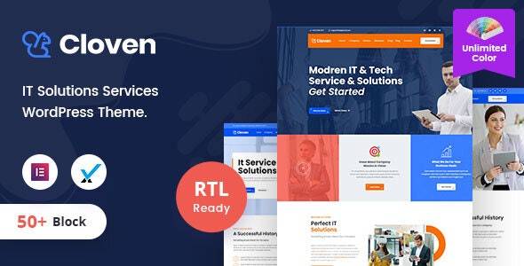 Cloven v.2.0 IT Solutions Services Company WordPress Theme + RTL Download