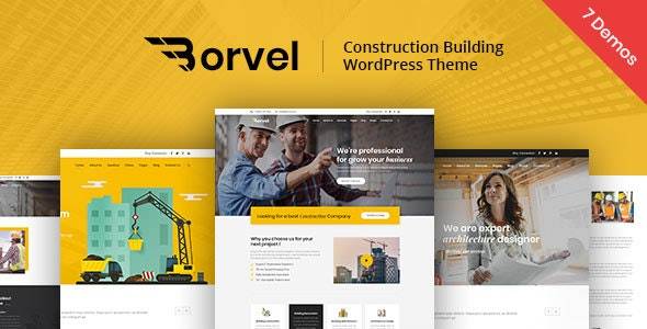 Borvel –v2.0 Construction Building Company WordPress Theme Download