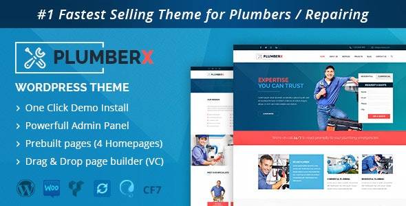 PlumberX –v10.1 Construction and Repairing WordPress Theme Download