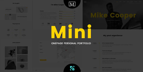 Mini – v.1.6.9 Onepage Personal Portfolio WordPress Theme Download