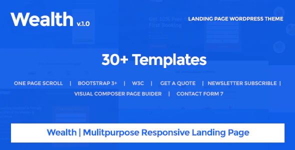 Wealth v.1.3.0 – Multi Purpose Landing Page WordPress Theme Download