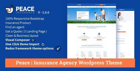 Peace – 2.5.8 Insurance Agency WordPress Theme Download