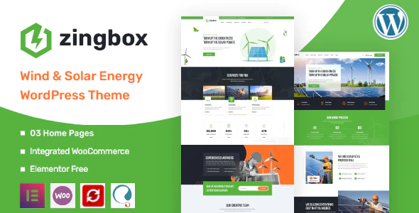 Zingbox Wind & Solar Energy WordPress Theme v1.0.8 Download