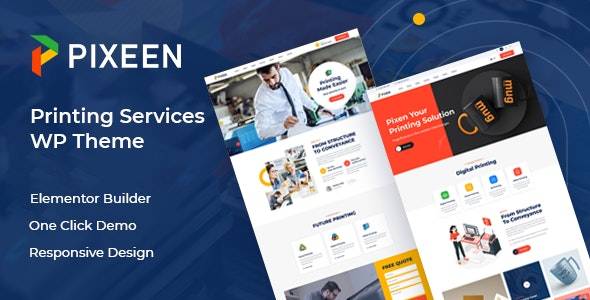 Pixeen v1.0.9 – Printing Services Company WordPress Theme + RTL Download