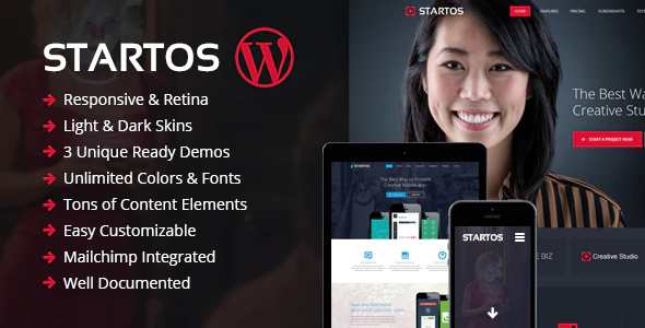 Startos v1.5.0 – Modern App Landing Page WordPress Theme Download