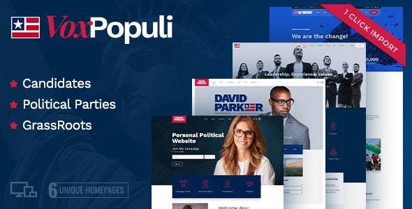 Vox Populi –v1.1.1 Political Party Candidate & Grassroots WordPress Theme Download