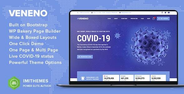 Veneno v.2.0 Coronavirus Information WordPress Theme Download