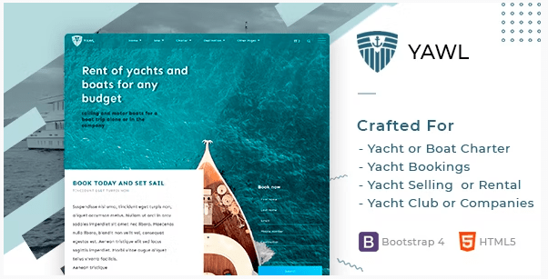 Yawl - Yacht Marine Charter Selling Booking Template