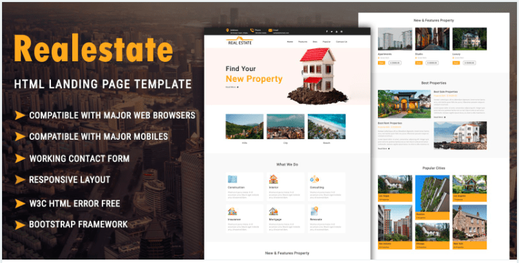 Real Estate – HTML Landing Page Template