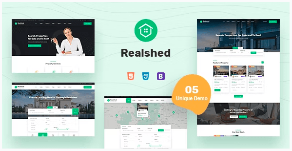 Realshed v1.0 – Real Estate HTML Template