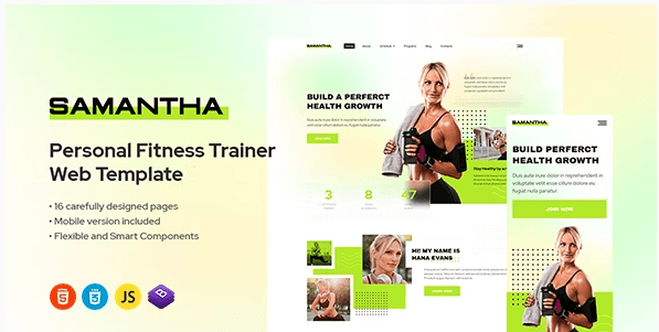 Samantha - Personal Trainer & Fitness Gym Template