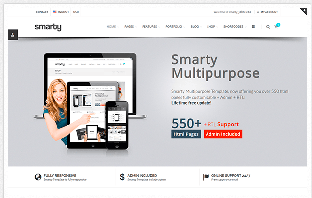 Smarty- Website + Admin + RTL