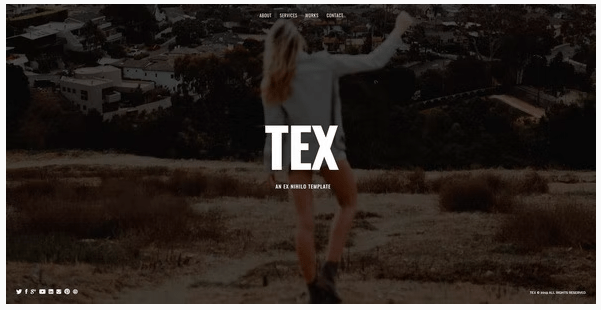 Tex – Creative One Page Portfolio Template