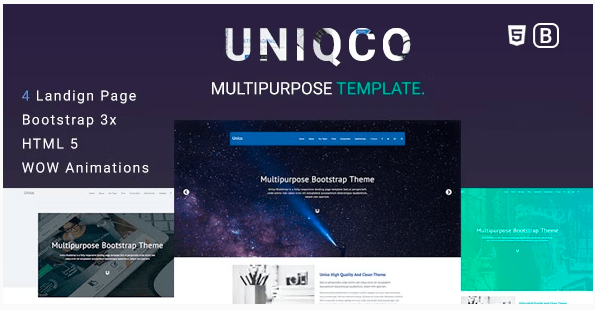 Uniqco – Multipurpose Responsive Bootstrap Landing page Template