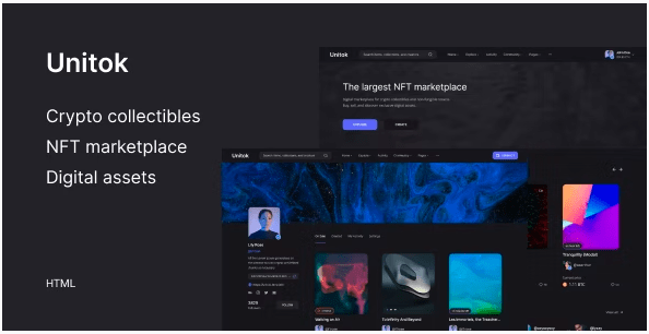 Unitok – NFT Marketplace HTML Template