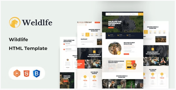 Weldlfe v1.0 – Wildlife HTML Template