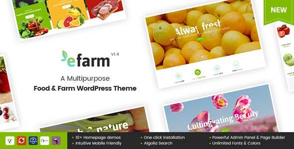 eFarm v2.0.4 Multipurpose Food & Farm WordPress Theme Download