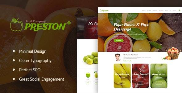 Preston v.1.2.1Fruit Company & Organic Farming WordPress Theme Download