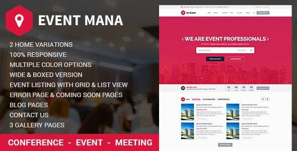 Event Mana v1.9.2 Event Management WordPress Theme  Download