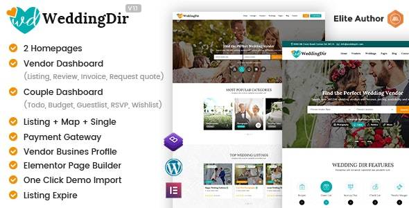 WeddingDir v1.1.8 – Directory Listing WordPress Theme Download