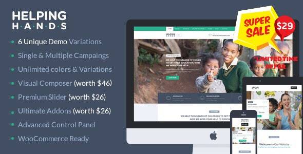 HelpingHands v.2.7.7 Charity WordPress Theme Download