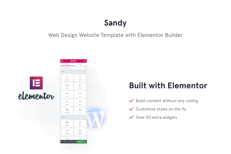 Sandy Web Design Website Template with Elementor Builder