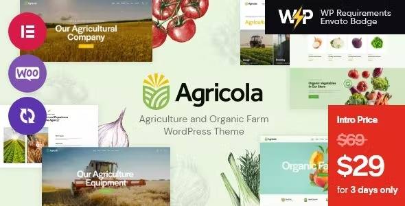 Agricola Agriculture and Organic Farm WordPress Theme Download