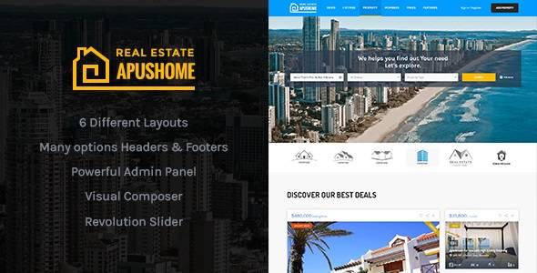 ApusHome – v1.7.11 Real Estate WordPress Theme Download