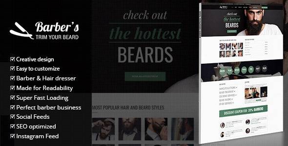 Barber v.1.7 – Barbers & Hair Salons WordPress Theme Download