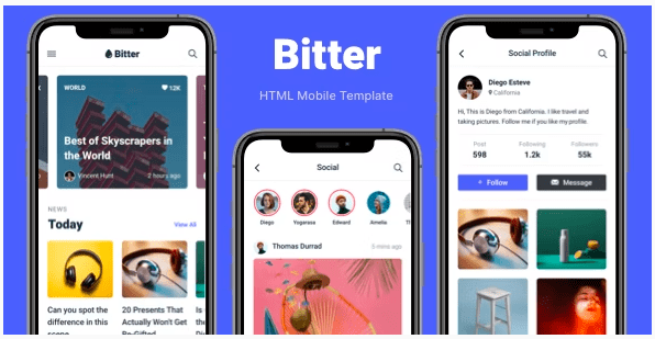 Bitter - HTML Mobile Template