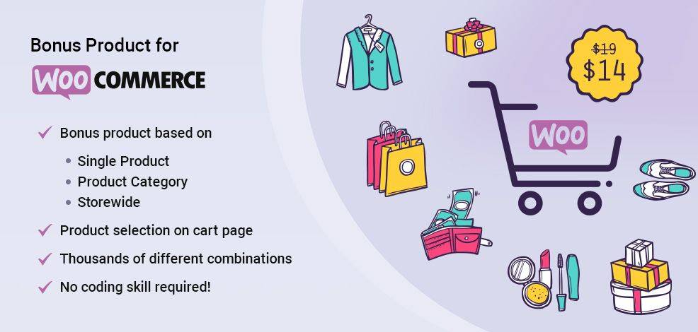 bonus product for woocommerce plugin