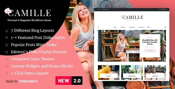 Camille – v2.2 Personal & Magazine WordPress Theme Download