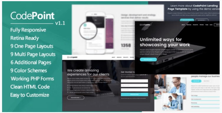 CodePoint v1.2.2 – Multi-Purpose Landing Page WordPress Theme