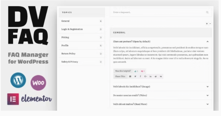 DV FAQ v1.3.2 – Advanced WordPress FAQ Plugin