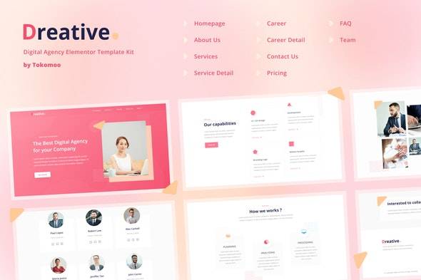 Dreative – Agency Elementor Template Kit Download