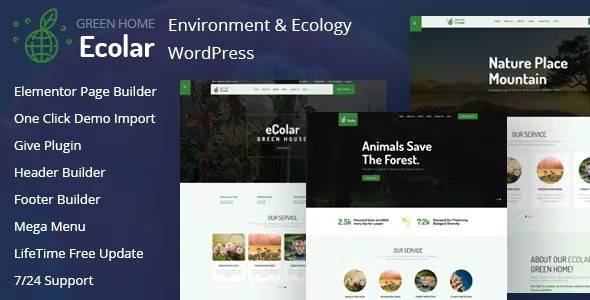 Ecolar Environment Ecology WordPress Theme Free Download