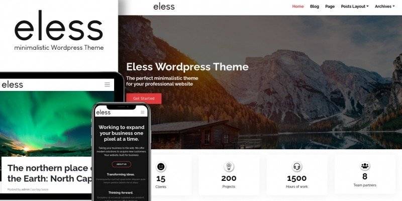 Eless – v1.0 Minimalistic WordPress Theme Download