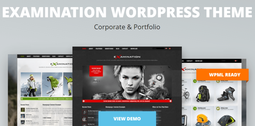 Examination wordpress theme