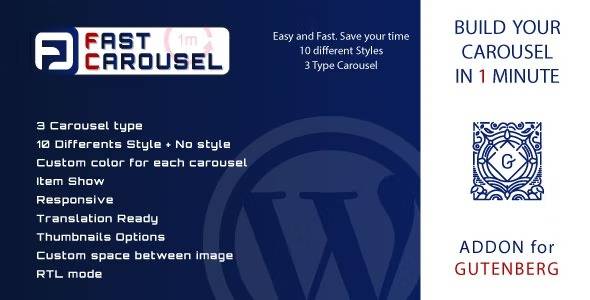 Fast Carousel for Gutenberg WordPress Plugin