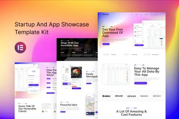 FreshApp – Startup & Showcase Elementor Template Kit Download