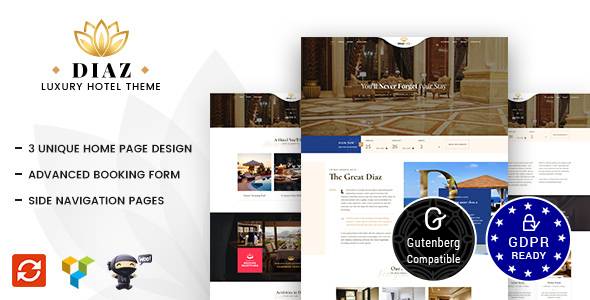 Diaz v2.6 – Hotel Booking WordPress Theme Download