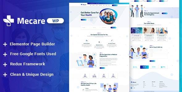 Mecare – v1.0 Hospital and Health WordPress Theme Download