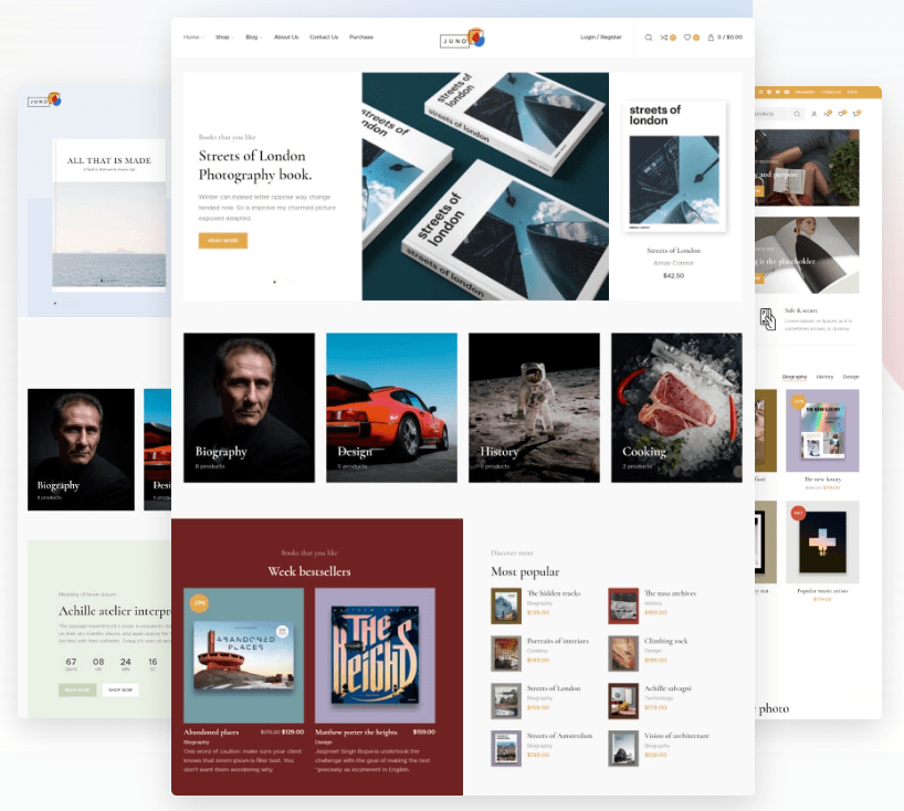 Juno v.1.3.0 – Books & Magazine Store Premium WordPress Theme Download