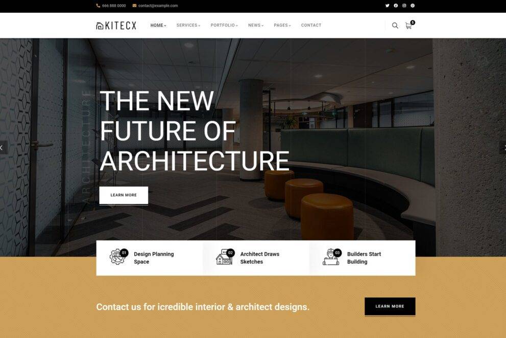 Kitecx v1.0.8 – Architecture & Interior WordPress Theme Download