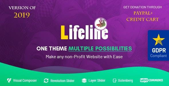 Lifeline v.6.1 – NGO Charity Fund Raising WordPress Theme Download