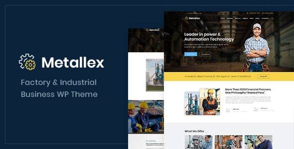 Metallex v.1.0- Industrial And Engineering WordPress Theme Download