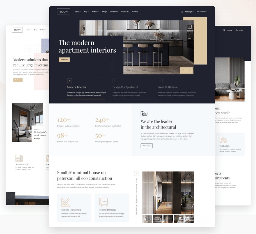 Moon v.1.3.0 – Stylish Architecture and Interior WordPress Theme Download