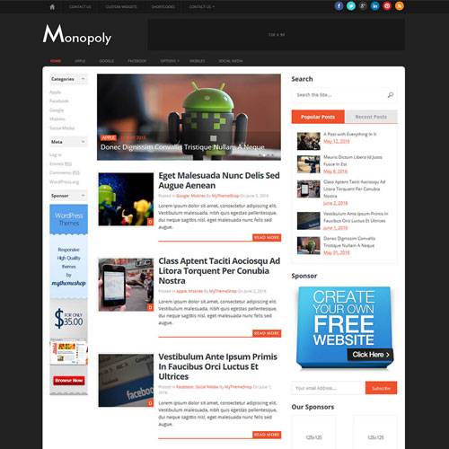 Monopoly WordPress Theme